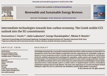 Intermediate technologies towards low-carbon economy. The Greek zeolite CCS outlook into the EU commitments